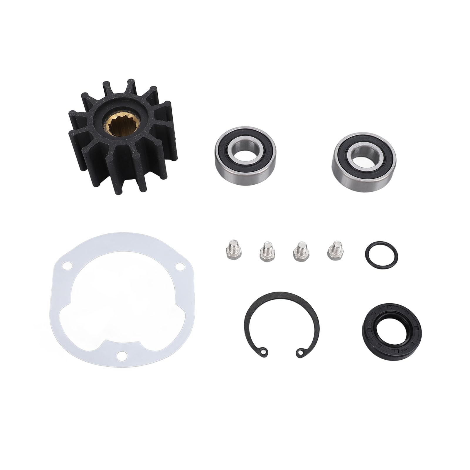 Reparaturkit des Rohwasserpumpens Rebuild, Reparatur -Wiederaufbaukit, Kuuleyn Rohwasserpumpe Rebuild Kit 3857794 mit Laufraddichtung Ersatz für OMC -Seitenmontage Rohwasserpumpe von Kuuleyn