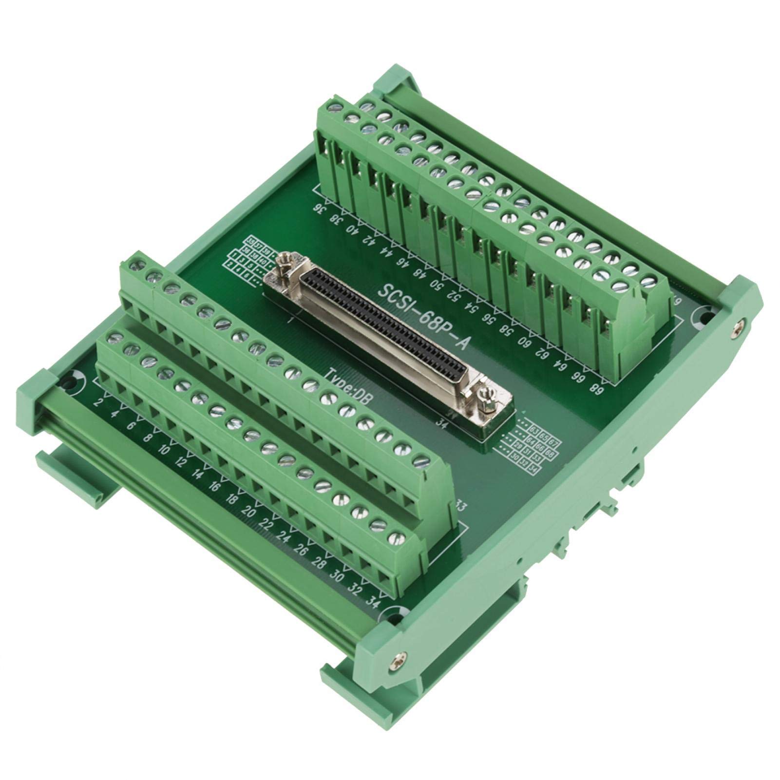 Scsi68 68-Pin Datenbanktyp Buchsenbuchse Breakout Board Terminalmodul Port Adapter auf Terminal Connector Signalmodul mit Rändelschrauben für Plc DIN Rail Installation von Kuuleyn