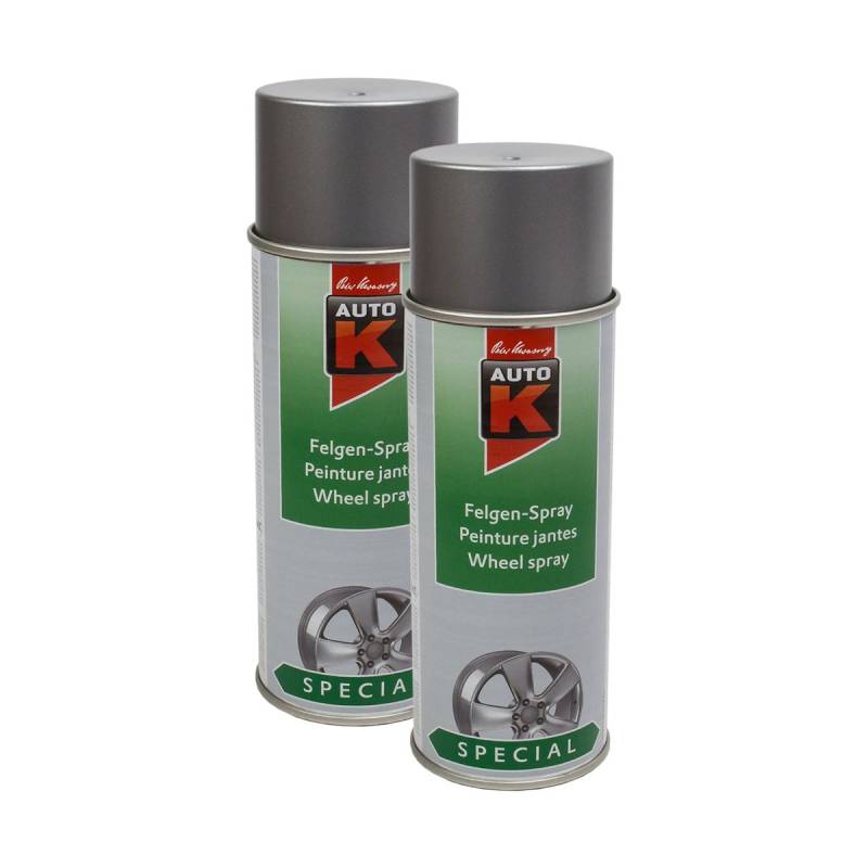 Kwasny Felgen Lackspray Silber 400Ml Spraydose Felgenlack Felgenspray Titansilber 2X von Kwasny