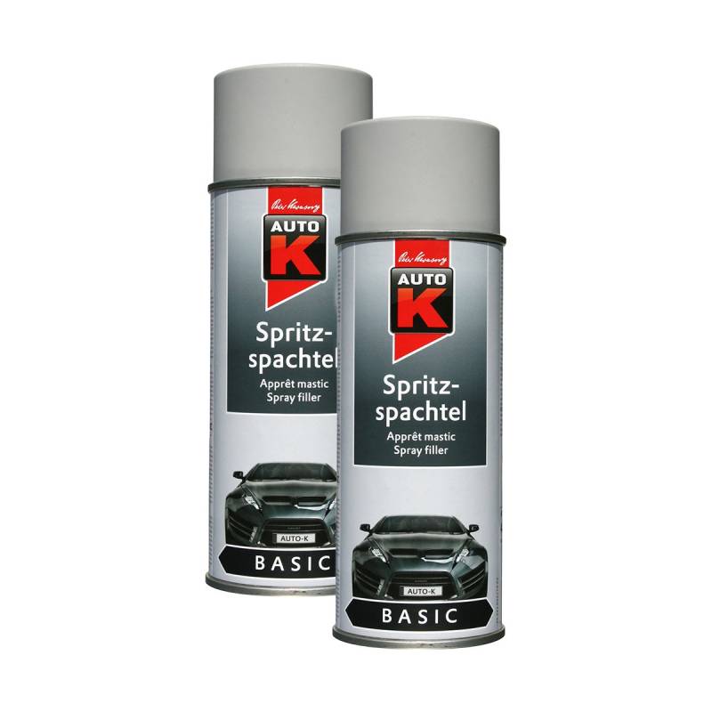 Kwasny Spritzspachtel Grau Haftgrund Filler Spray 400Ml Spraydose Auto Füller Basic 2X von Kwasny