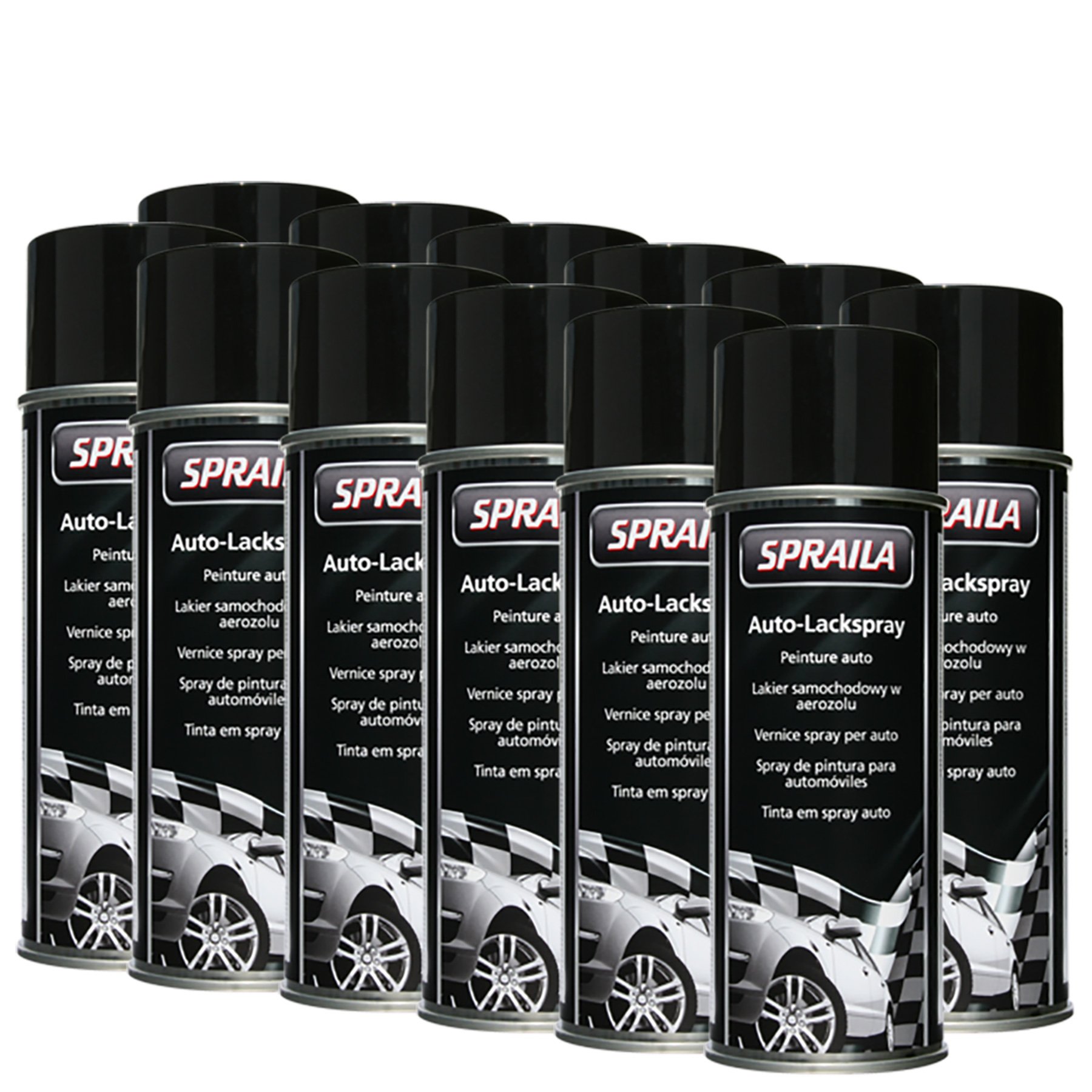 Kwasny 12x 300 021 Auto-K SPRAILA Spraila Lackspray Schwarz Matt 400ml von Kwasny