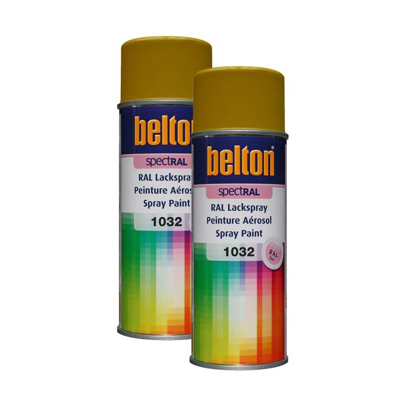 Kwasny 2X 324 025 Belton Spectral Lackspray RAL 1032 ginstergelb Hochglanz 400ml von Kwasny