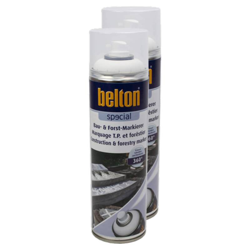 Kwasny 2X Belton Special BAU- Und Forst-Markierer BAU Forst Markierer Markierung Spray Neonrot 500 Ml von Kwasny