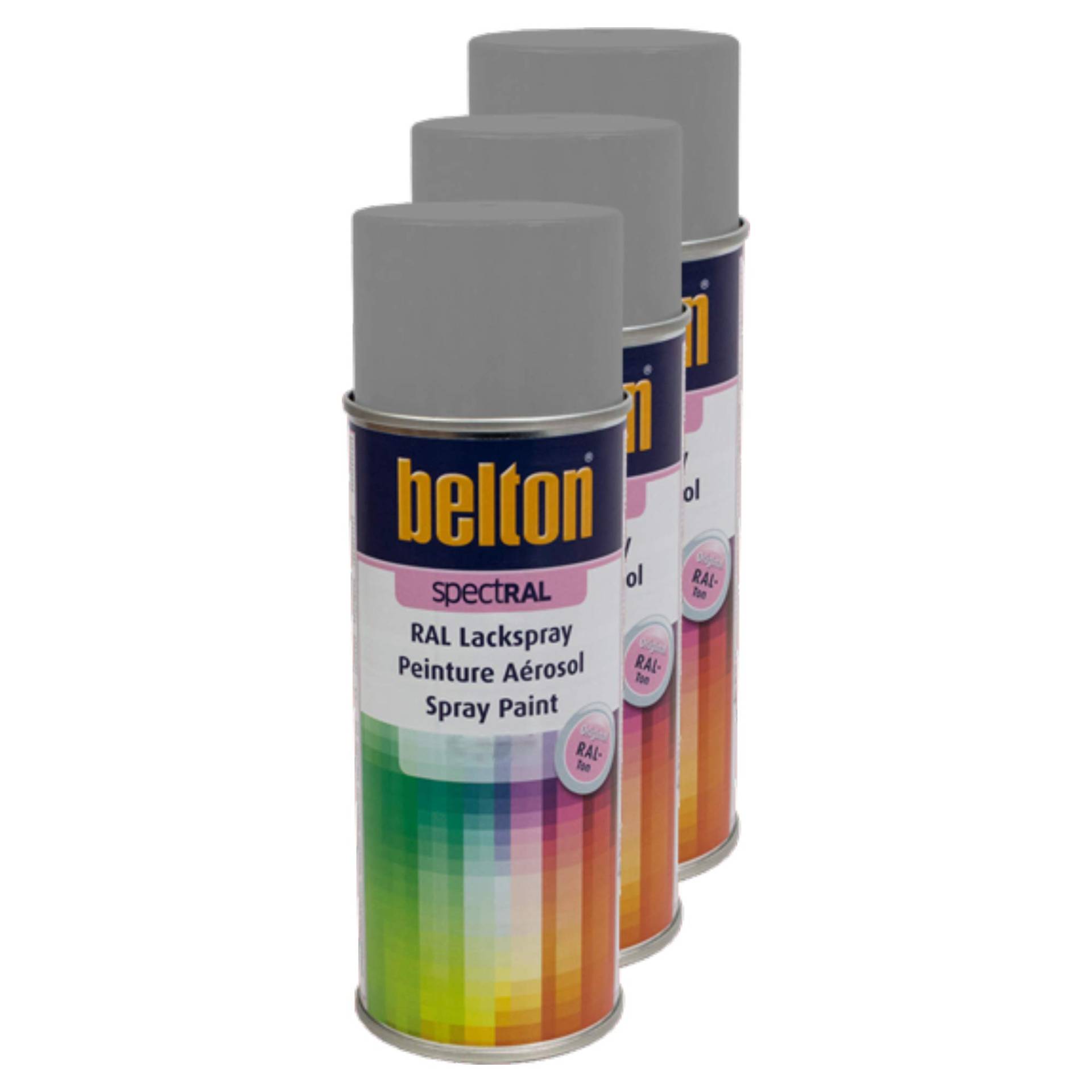 Kwasny 3X Belton Spectral RAL Lackspray Lack Spray Spraylack Graualuminium Hochglanz RAL 9007 400 Ml von Kwasny