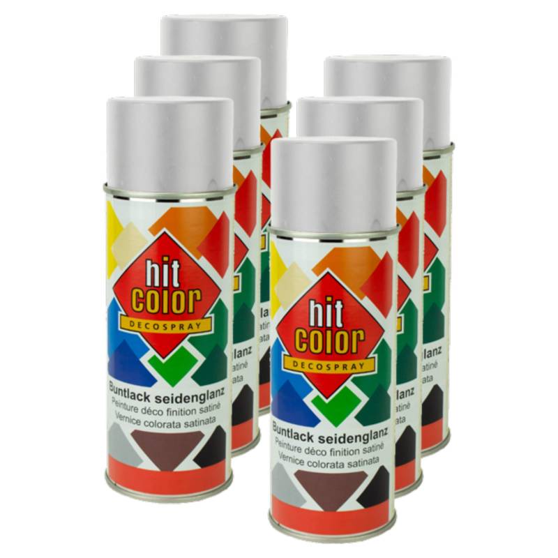 Kwasny 6X Hit Color Lackspray Lack Spray Spraylack Weissaluminium Hochglanz RAL 9006 400 Ml von Kwasny