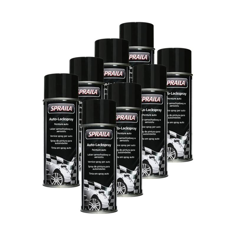 Kwasny 8X 300 905 Auto-K SPRAILA Spraila Lackspray schwarz Glanz 500ml von Kwasny