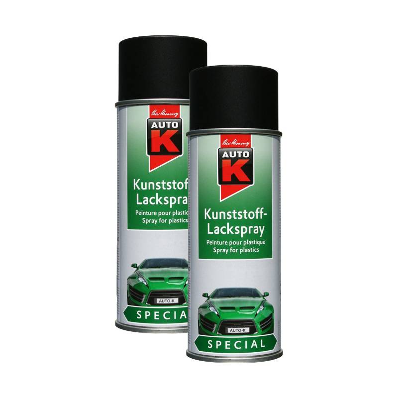 Kwasny Kunststoff Schwarz Lackspray 400Ml Spraydose Plastiklack Sprühlack 233 097 2X von Kwasny