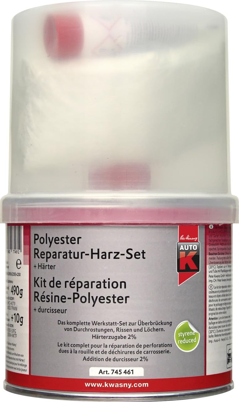 Kwasny Auto-K Polyester Reparaturharz Set + Härter 500 g Spachtel Spachtelmasse von Kwasny