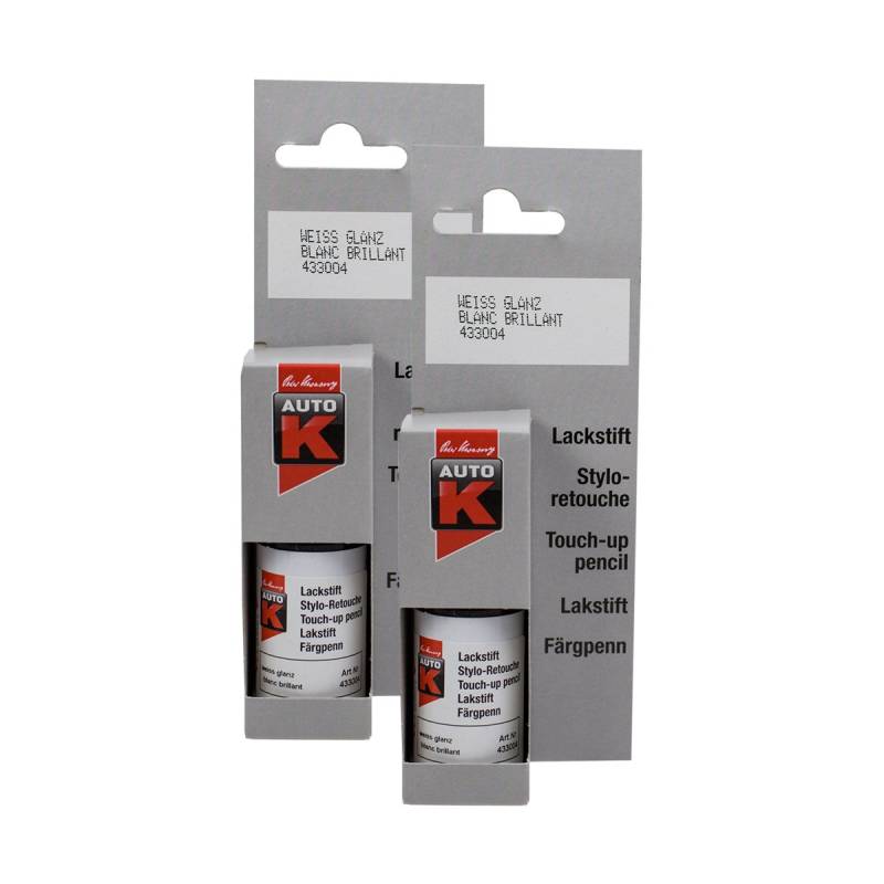 KWASNY Weiss Glänzend Lackstift Reparaturstift Kratzerentferner Autolack 433 004 9Ml 2X von Kwasny