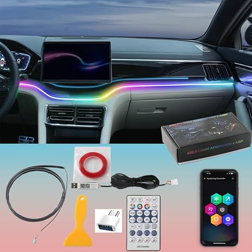 Kwoxet Auto LED Innenbeleuchtung, led Auto innenraumbeleuchtung 5V-USB-Anschluss,APP-Steuerung LED-Lichter für Auto Szenenoptionen und 20 Millionen Farben,Auto Sachen Gadgets für Deko von Kwoxet