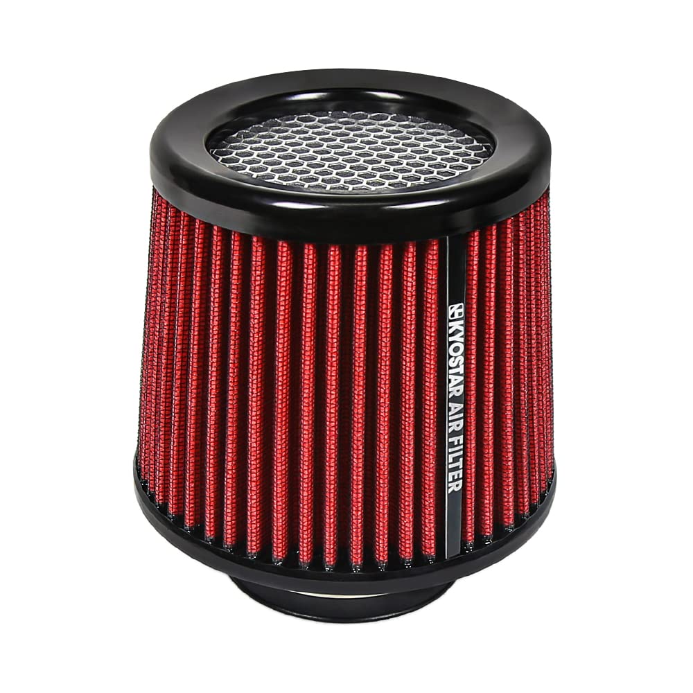 Kyostar Universal 76 mm Lufteinlasskegelfilter Ersatz Qualität Trockenluftfilter Rot von Kyostar