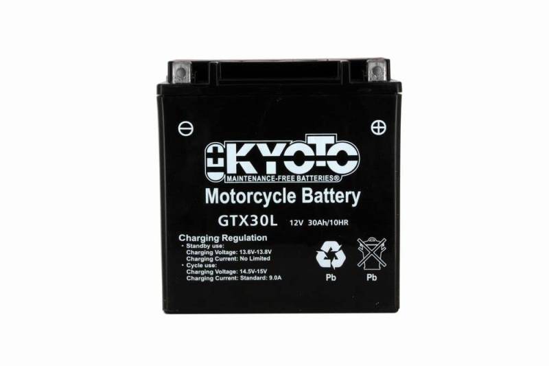 Motorradbatterie Kyoto GTX30L (GIX30L YIX30L) - Wartungsfrei - 12 V 30 Ah - Maße: 166 x 126 x 175 mm kompatibel mit BMW K100, K100RS, RT 1000 von Kyoto