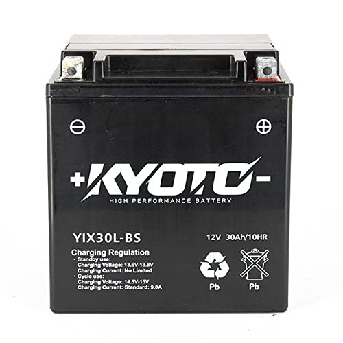 Motorradbatterie Kyoto SLA YIX30L-BS AGM - Wartungsfrei - 12 V 30 Ah - Maße: 166 x 126 x 175 mm kompatibel mit ULTRANAUTICS Wet Bike 800 1987-1992 von Kyoto