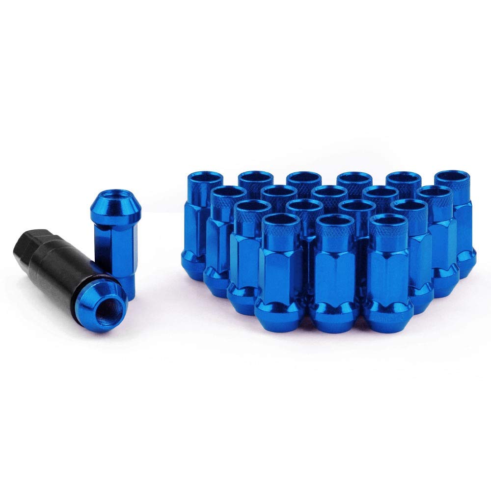 20Pcs Auto Stahl Acorn Rim Erweiterte Open End-Rad-Racing Radmuttern mit einem Nuss-Sockel M12X1.5/1.25 RS-LN031 (Farbe : Blue, Größe : M12x1.5) von L-MEIQUN,