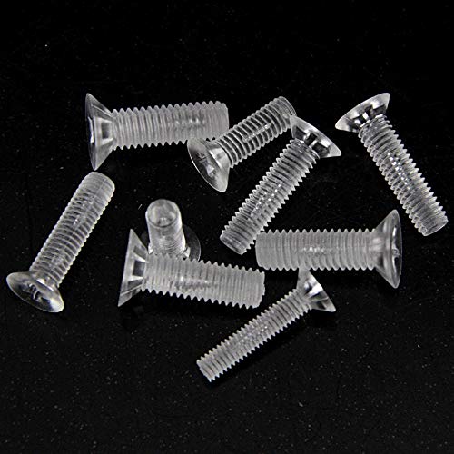 50pcs Kunststoffschrauben, Nylon, transparent Schrauben, PC Senkkopf, flacher Kopf, Quer Acryl, M3 M4 M5 M6 (Größe : M3X10) von L-MEIQUN,