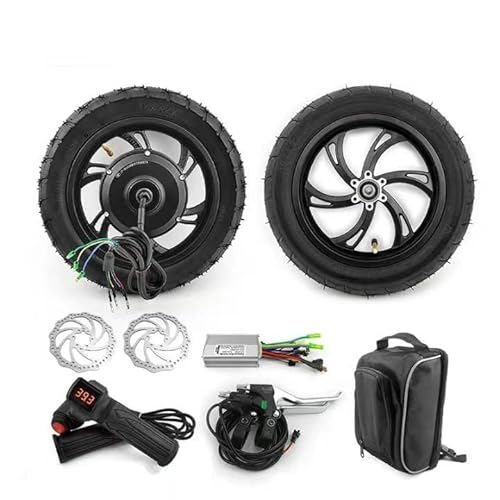 L-faster DIY 36 V 250 W 350 W 12 Zoll Fahrrad Scooter bürstenloser Nabenmotor-Set mit Scheibenbremse pneumatischem Rad (with 2Brake Discs, 36V350W) von L-faster