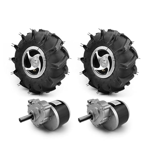 Motorrollen-Set mit doppeltem Antrieb, für landwirtschaftliche Geräte, Gartenbauer, Handwagen, 25,4 cm Reifen, 24 V, 500 W (Agricultural kit E, Max Speed 4kph) von L-faster