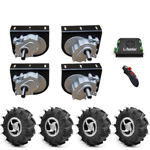 Motorumbausatz für Obstgarten, elektrischer Rasenmäherwagen, DIY 4WD, 10-Zoll-Rad, landwirtschaftliche Werkzeuge, 1400W Landwirtschaftsreifen (Halterung für den Motor, Höchstgeschwindigkeit 4km/h) von L-faster