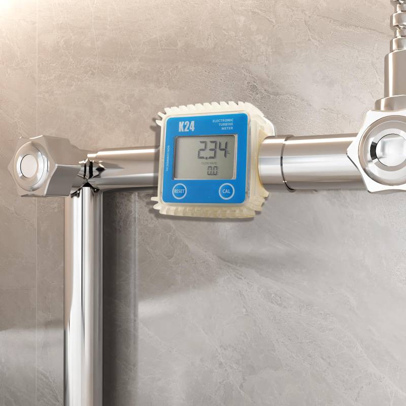 L-home Tragbarer K24 Turbine Digital Diesel Fuel Flow Meter,1 Zoll Innengewinde 20Bar K24 Ultraschall-Durchflussmesser 15-150L/MIN for Chemikalien (2 AAA-Batterie Nicht Enthalten) von L-home