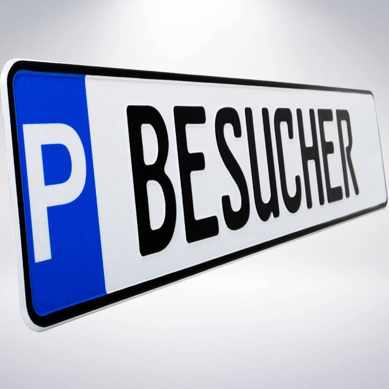 L & P Car Design Parkplatz Kennzeichen 1 Stück P-Kennzeichen mit der Prägung BESUCHER Parkplatzschild Markierung von Parkplatz Standplatz Garage Parkplatzmarkierung von L & P Car Design