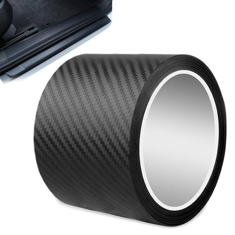 1 Roll Carbonfaser-Wickel 32,8ft x 2.8 kratzresistente Türschwillschachtel Protektor 3D Carbonfaser Selbstkleber Autotür Kantenwächter Nicht-Slip-Automobilverpackung für die meisten Carbon-Faserban von LAANCOO