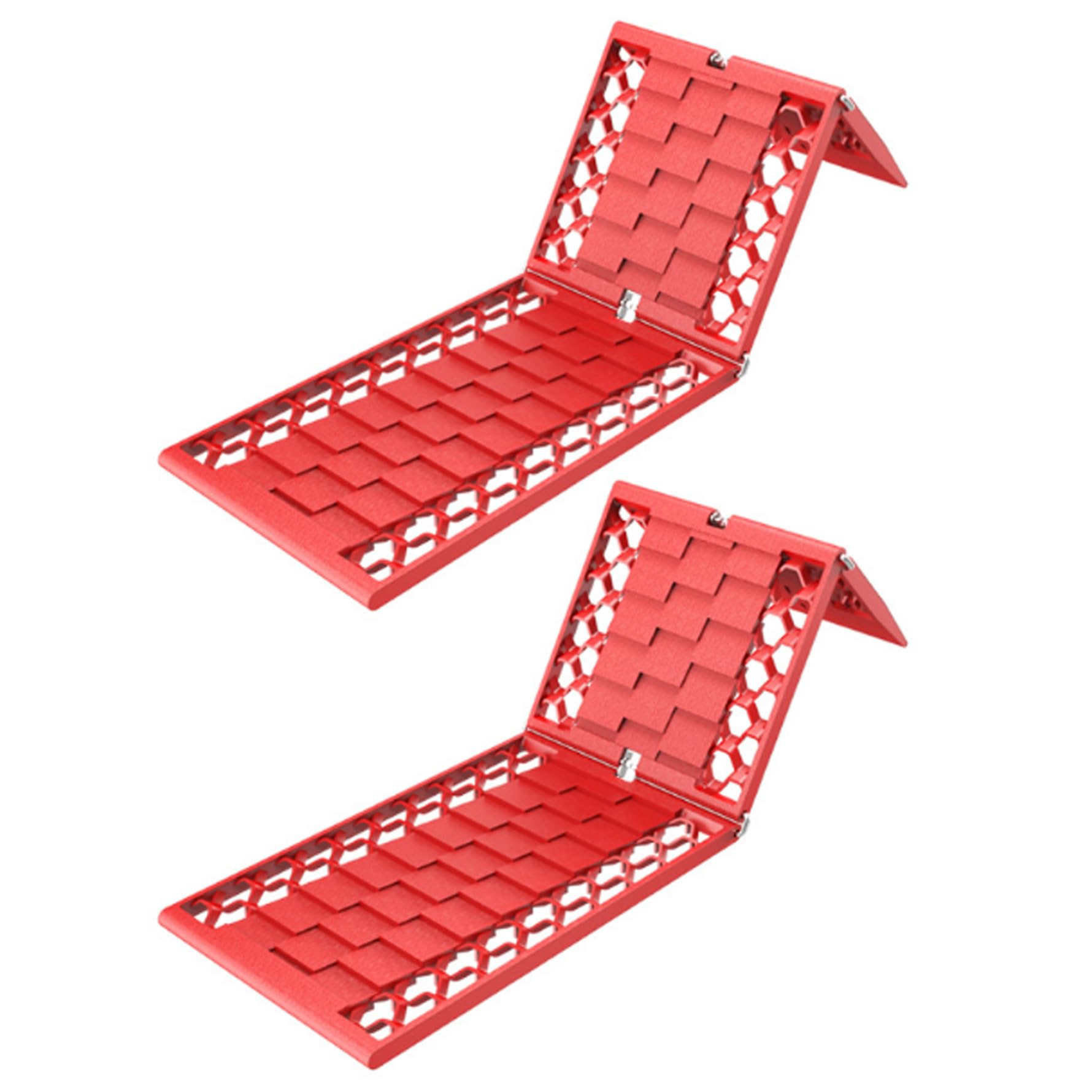 2 Pack -Reifentraktionsmatten, faltbare Notfall -Traktionskissen, tragbare Notfallgeräte, Traktionsmatten, Reifentraktionsmatten, Schneetraktion für Reifen (rot) von LAANCOO