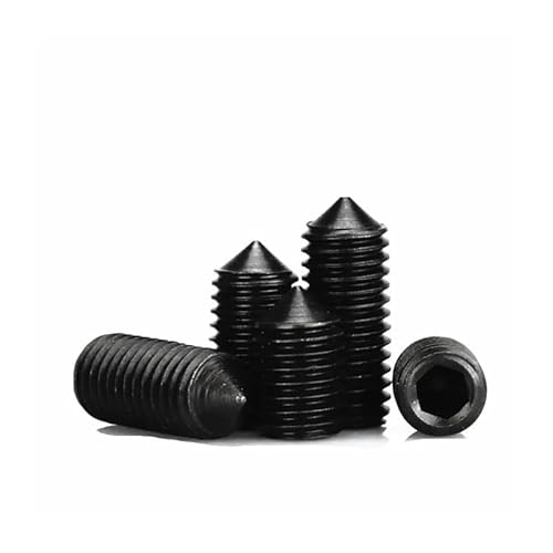 10pcs M2.5 M3 M4 M5 M6 M8 M10 Grade 12.9 Black Carbon Steel Hex Hexagon Socket Cone Point Grub Set Screw Tapered End Bolt DIN914 LABDIP(50mm X10pcs,M8) von LABDIP