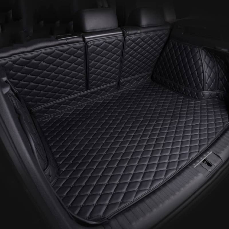 Auto Leder Kofferraummatte Kofferraumwanne für Renault Koleos 2017-2023, Tailored Trunk Mat Boot Mats VollstäNdige Schutzmatten ZubehöR,Black von LABDIP