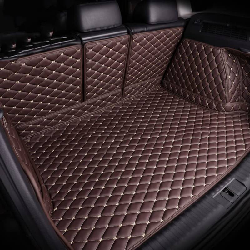 Auto Leder Kofferraummatte Kofferraumwanne für Renault Koleos 2017-2023, Tailored Trunk Mat Boot Mats VollstäNdige Schutzmatten ZubehöR,Brown von LABDIP