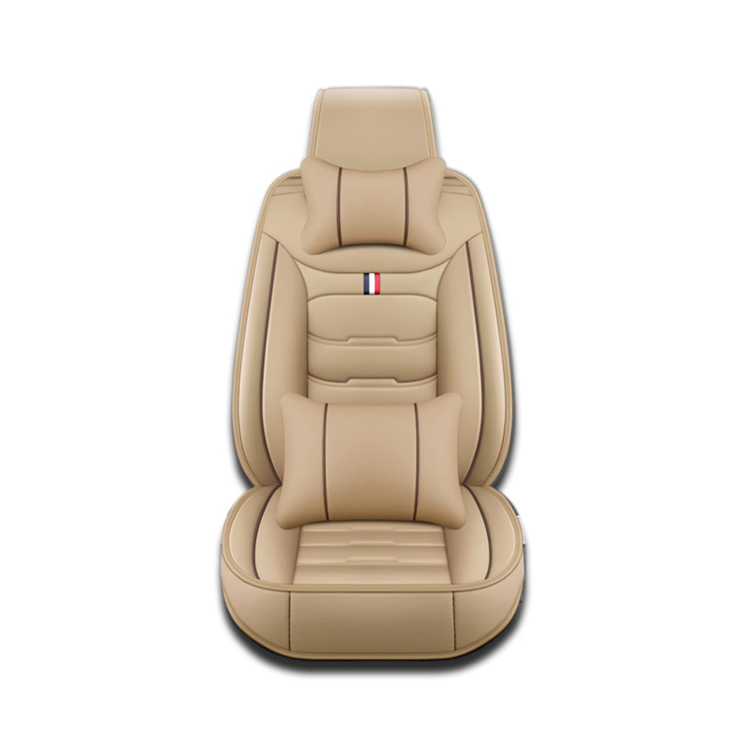 LABDIP Autositzbezüge Leder für Volvo XC90 XC 90, 5-Sitze Ledersitzbezüge wasserdichtes Komfortabler mit Rückenlehne für Die Meisten Autos,Beige(Luxury Version) von LABDIP