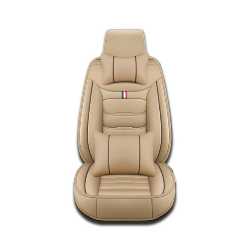 LABDIP Autositzbezüge Leder für Volvo XC90 XC 90, 5-Sitze Ledersitzbezüge wasserdichtes Komfortabler mit Rückenlehne für Die Meisten Autos,Beige(Luxury Version) von LABDIP