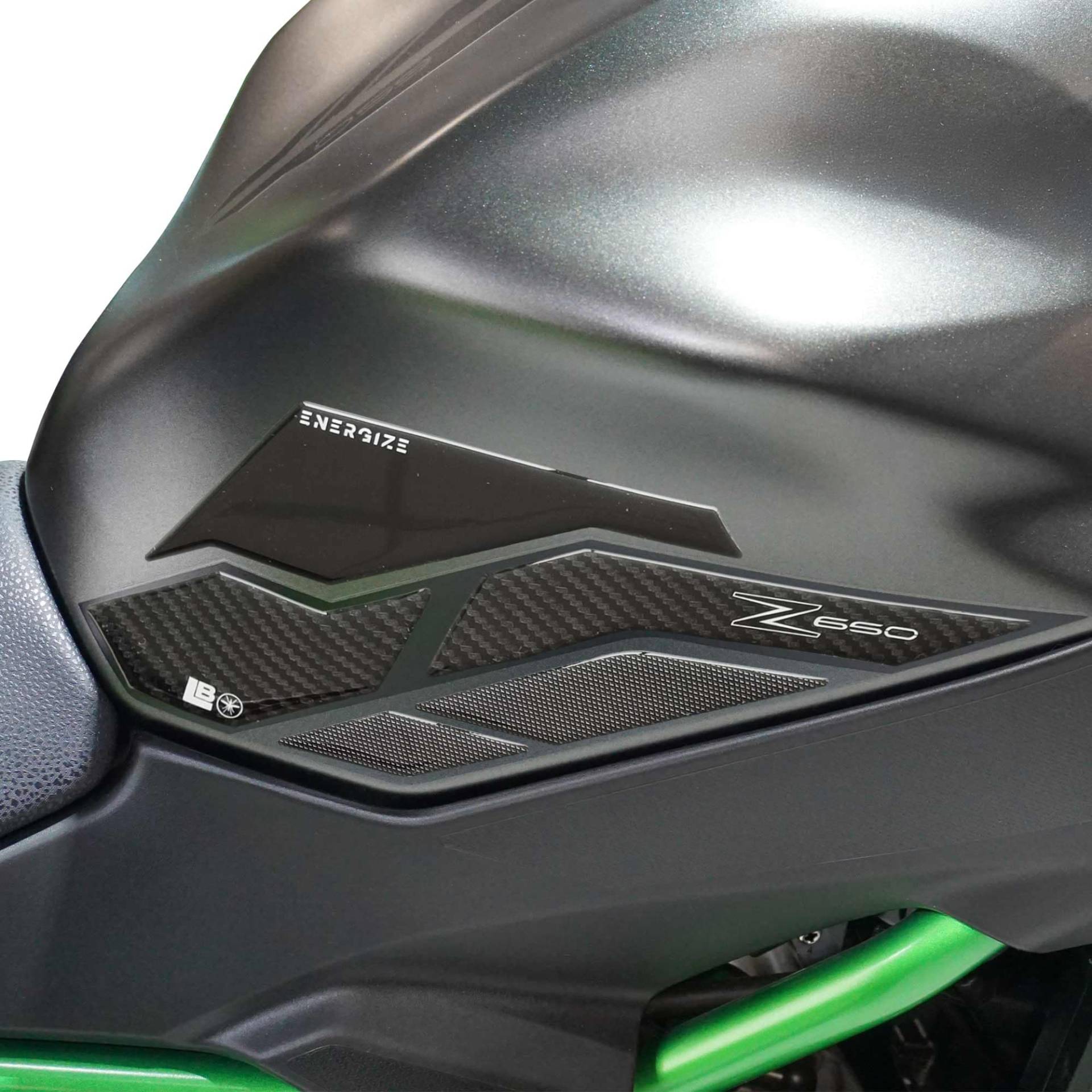 3D-Aufkleber seitliche Tankpads kompatibel mit Kawasaki Z650 2023-2025 von LABELBIKE