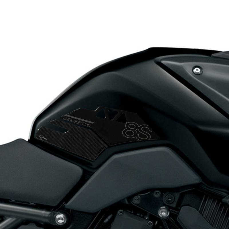 labelbike - 3D Aufkleber für Motorrad-Tank-Seitenschutz, kompatibel mit Suzuki GSX-8S - Grau von LABELBIKE