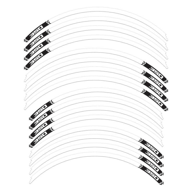 labelbike - Aufkleber Kit für 14" und 15" Scooter-Felgen kompatibel mit Honda Adv350 2022-2023 - vorgekrümmte Felgenaufkleber Farbe Weiß von LABELBIKE