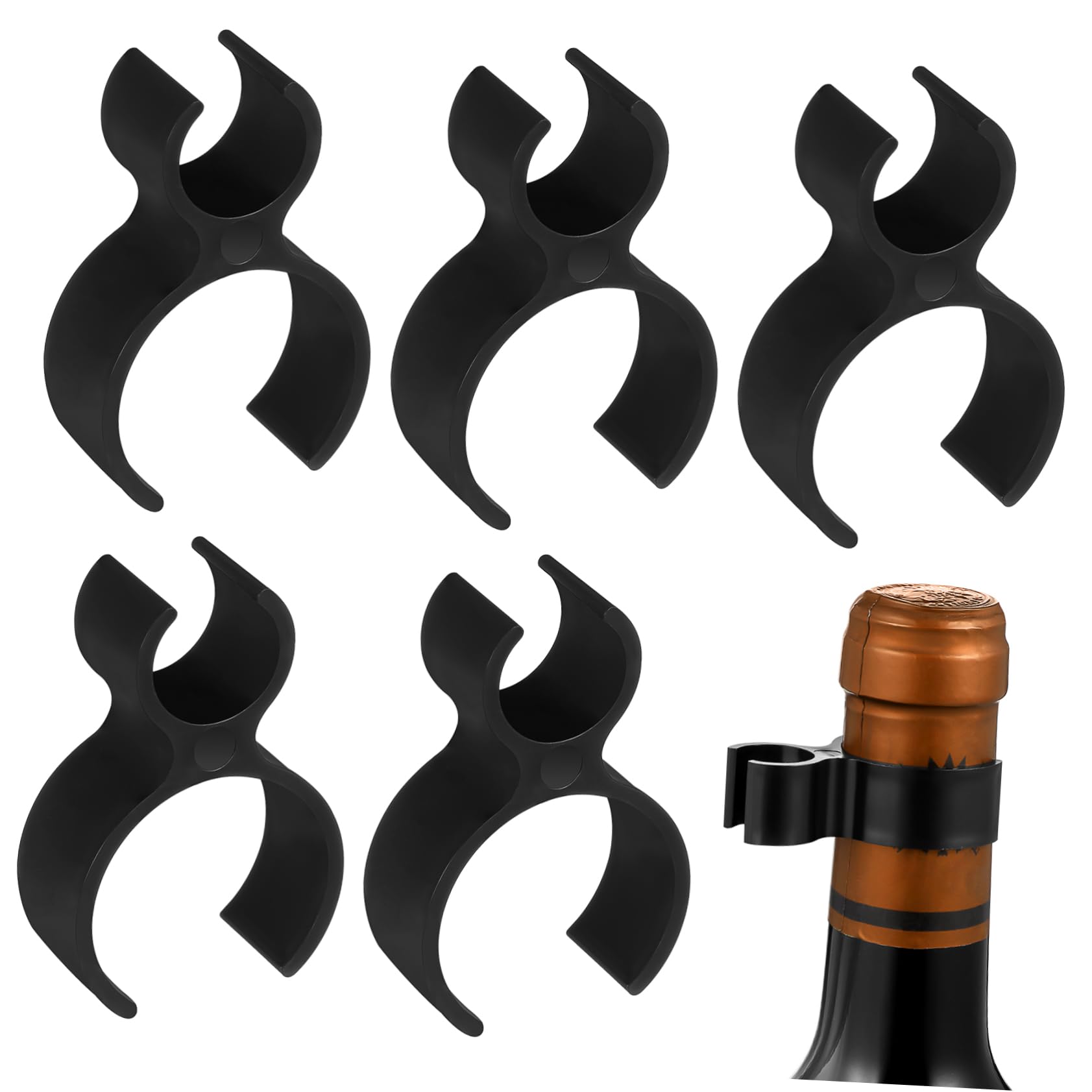 LABRIMP 9St Wiederverwendbare Kerzenclips Flaschenservice Flaschenklemmen Weinclip Bierflaschen Bier Flasche Plastikclips für Weinflaschen Serviceclips für Weinflaschen Black von LABRIMP