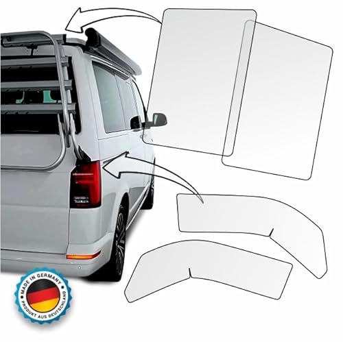 LACKSCHUTZSHOP Lackschutzfolie Pads passend für Fahrradheckträger VW T6 / T6.1 | Schutzfolie transparent passend für Heckträger Heckklappe Volkswagen und Fahrradträger Thule von LACKSCHUTZSHOP