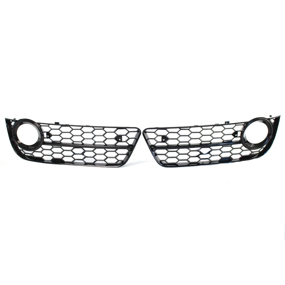 Autositzbezüge Für A5 Für Coupe Für Sportback 2008-2011 Für Cabriolet 2010-2011 Auto Frontstoßstange Nebelscheinwerfer Lampe Kühlergrill Grillabdeckung Mesh Honeycomb Sitzbezügesets(Bright Black) von LADPZJNW