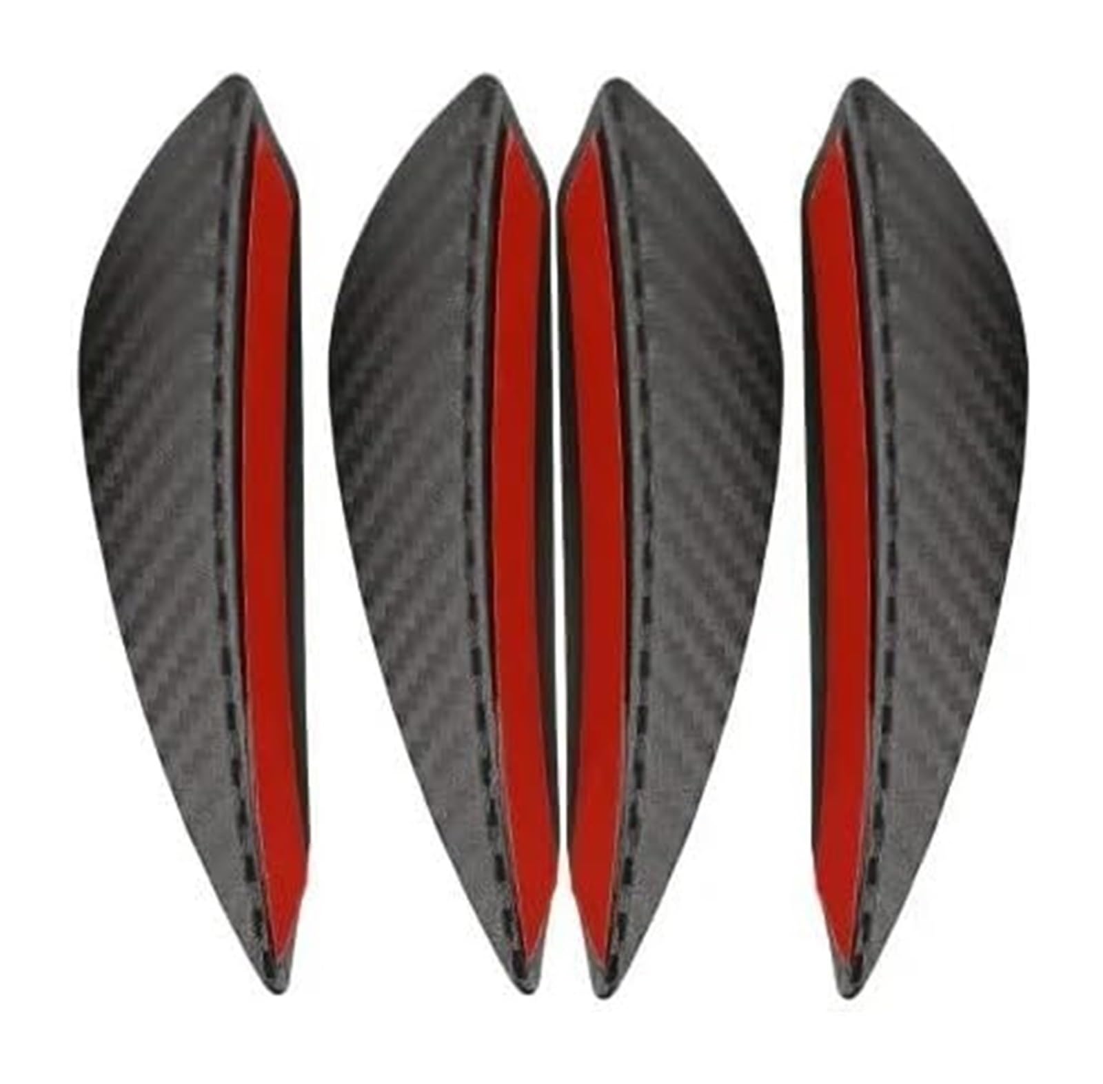 Frontstoßstange Spoiler 4/6 Stücke Universal Frontschürze Lip Dekoration Diffusor Splitter Flossen Körper Spoiler Canards Wertigkeit Kinn Auto Tuning Canard Decor(4PCS Carbon Fiber) von LADPZJNW