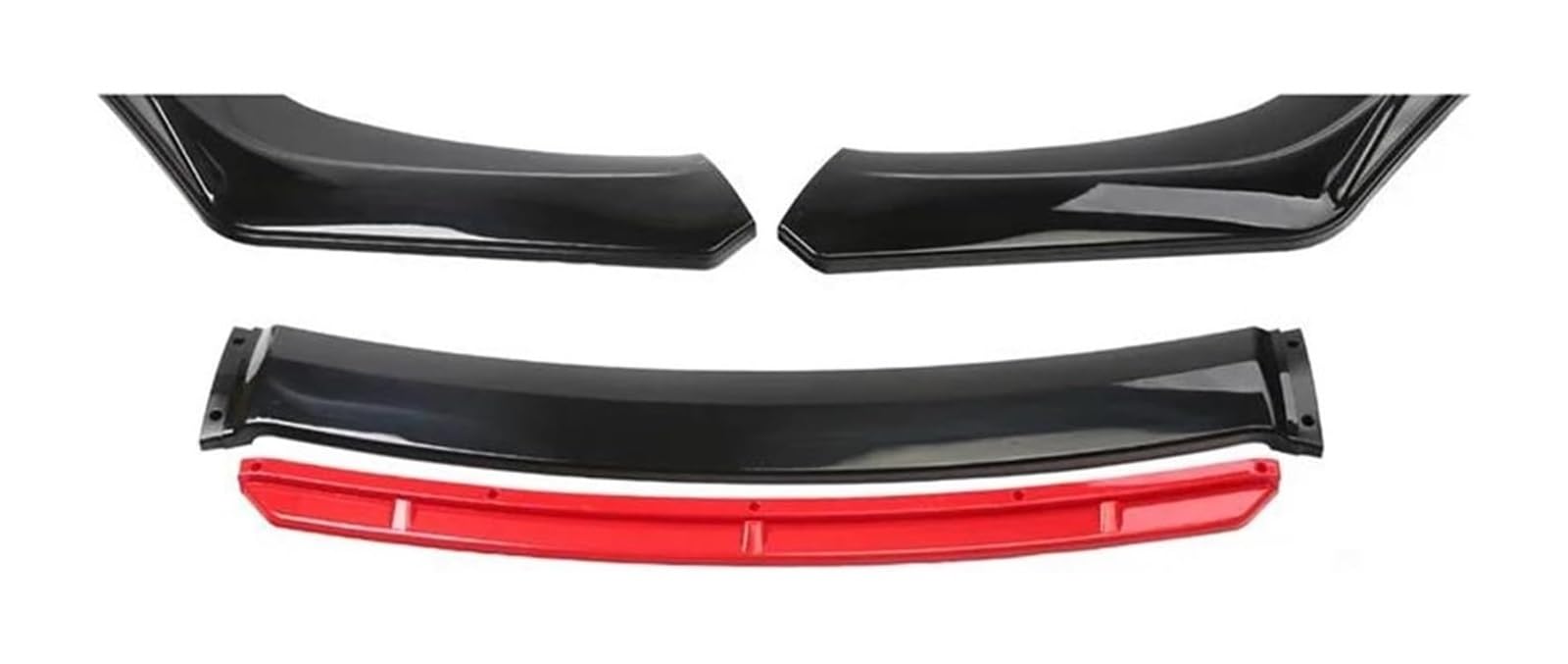 Frontstoßstange Spoiler 4PCS Auto Vorderen Stoßfänger Lip Body Kit Spoiler Canard Splitter Diffusor Vorne Unteren Kinn Stoßstange Abdeckung Lippe Vorne Spoiler Universal(Black red) von LADPZJNW