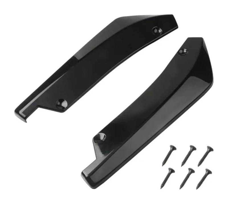 Frontstoßstange Spoiler Auto Universal Vorne Hinten Stoßstange Streifen Lip Spoiler Diffusor Splitter Scratch Protector Winglets Seite Rock Verlängerung Frontspoiler(Schwarz) von LADPZJNW