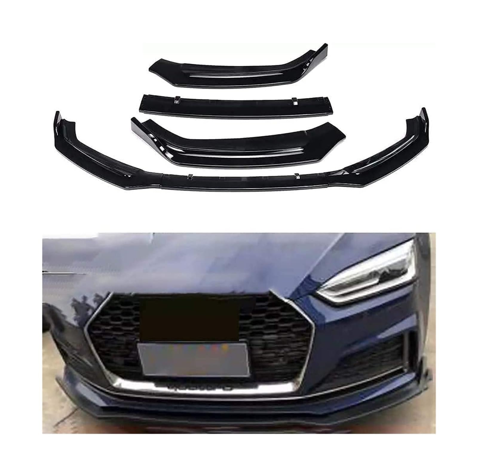 Frontstoßstange Spoiler Für A5 B9 2017 2018 Frontstoßstange Lip Chin Spoiler Carbon Look Frontdiffusor Diffusor Auto Frontspoiler von LADPZJNW