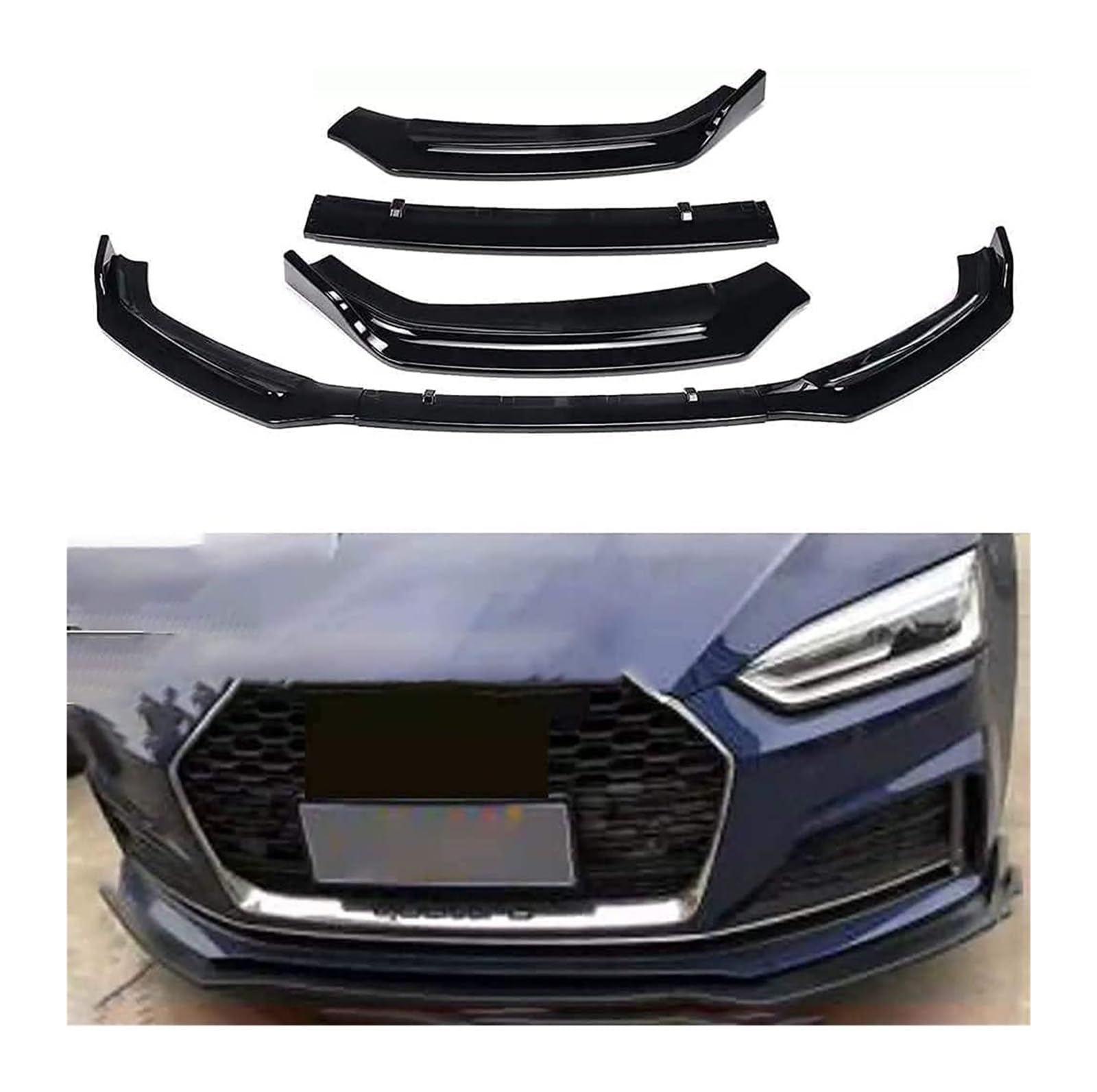 Frontstoßstange Spoiler Für A5 B9 2017 2018 Frontstoßstange Lip Chin Spoiler Carbon Look Frontdiffusor Diffusor Auto Frontspoiler von LADPZJNW