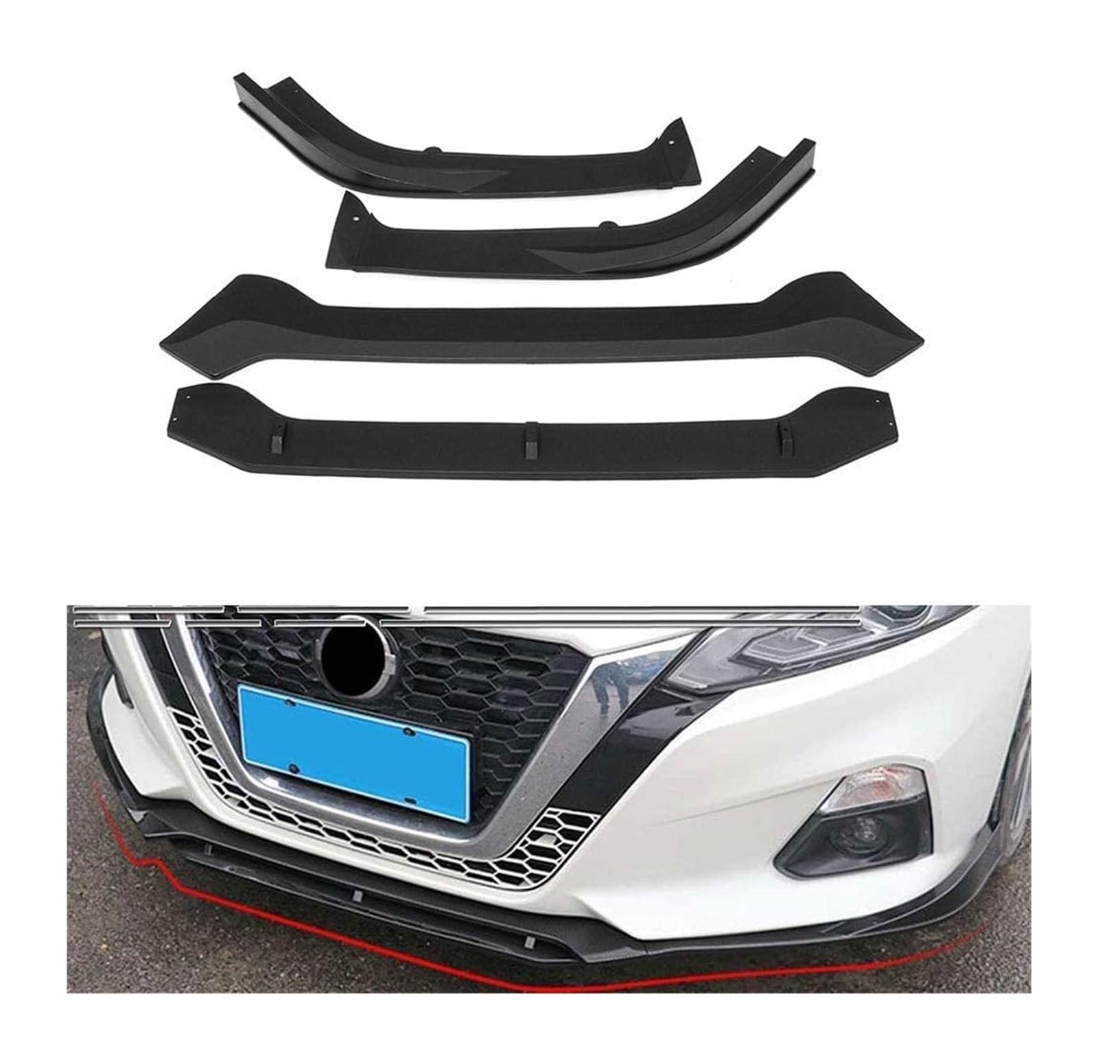 Frontstoßstange Spoiler Für Altima 2019 2020 Frontschürze Lippe Kinn Spoiler Carbon Look Front Diffusor Diffusor Mattschwarz Auto Front Spoiler(B) von LADPZJNW