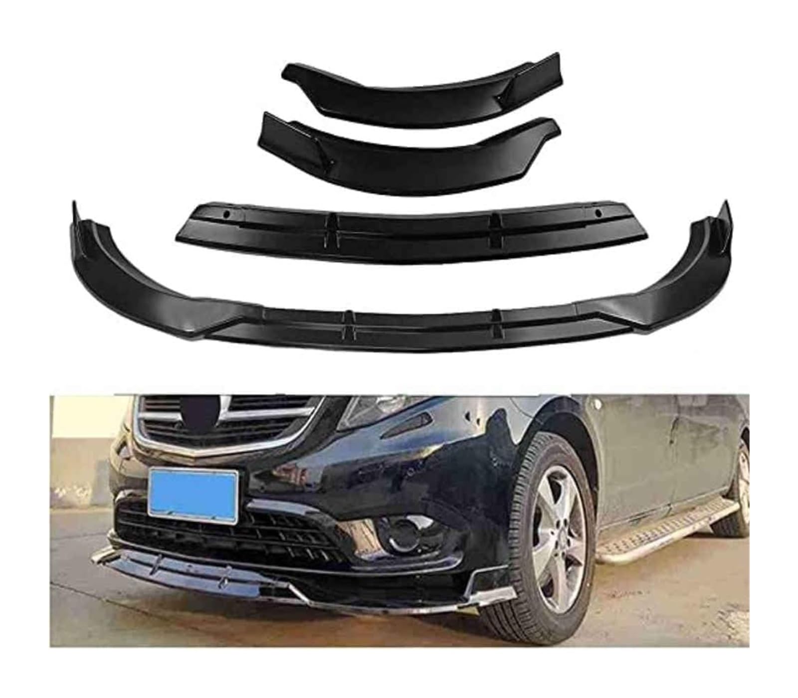 Frontstoßstange Spoiler Für B&enz Für Vito 2015–2019 Frontstoßstange Lippe Kinnspoiler Kohlefaser-Look Frontdiffusor Diffusor Auto-Frontspoiler von LADPZJNW