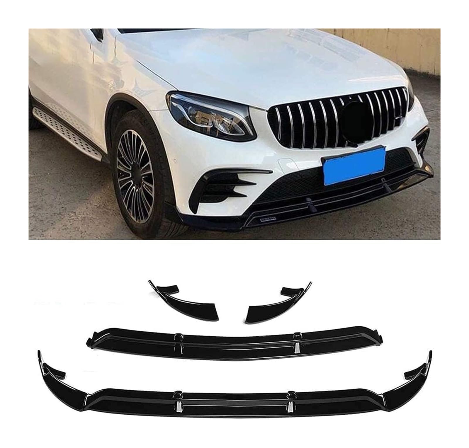 Frontstoßstange Spoiler Für B&enz GLC X253 2016-2019 Frontstoßstange Lip Chin Spoiler Carbon Look Frontdiffusor Diffusor Auto Frontspoiler von LADPZJNW