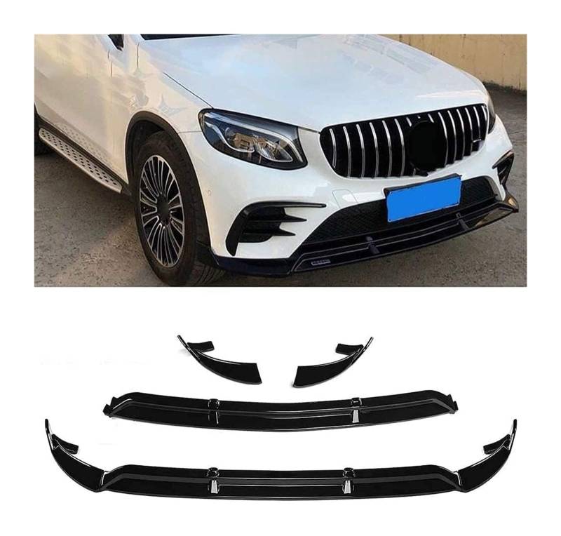 Frontstoßstange Spoiler Für B&enz GLC X253 2016-2019 Frontstoßstange Lip Chin Spoiler Carbon Look Frontdiffusor Diffusor Auto Frontspoiler von LADPZJNW