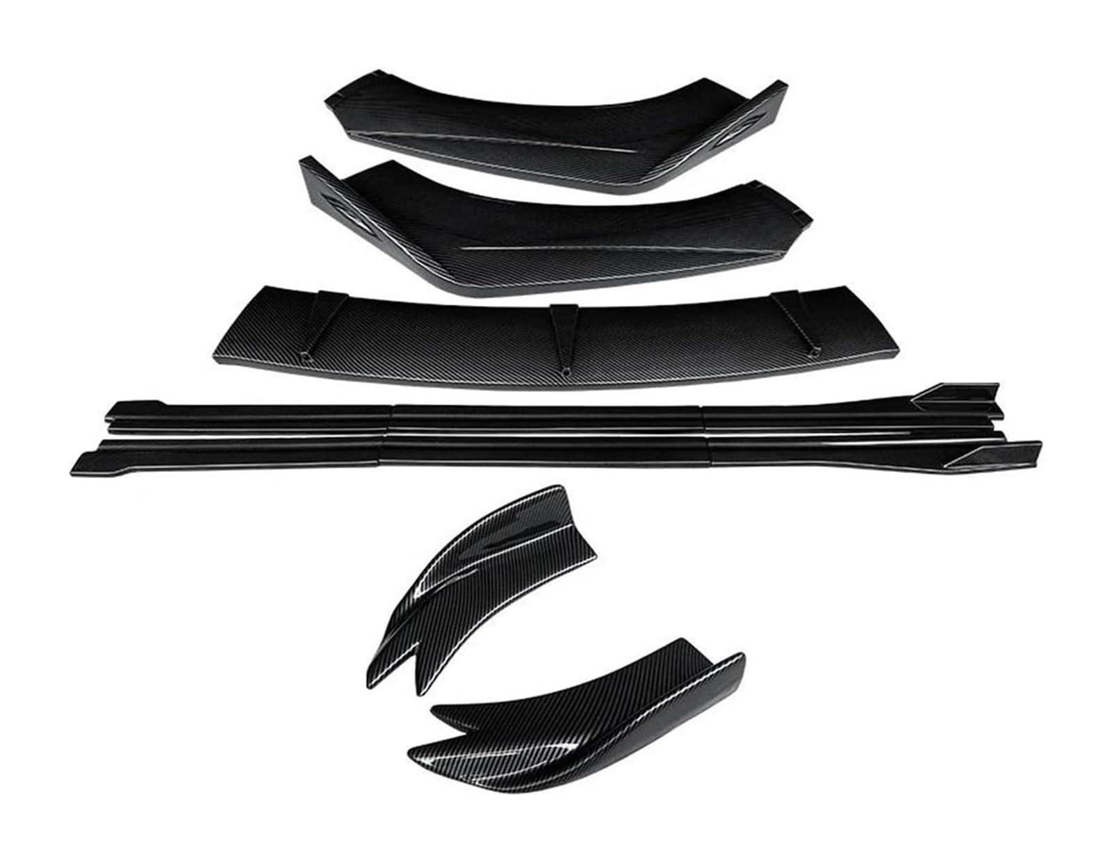 Frontstoßstange Spoiler Für CT200h 2011–2022 Auto-Seitenschweller Erweiterungen Hinterer Wickelwinkel Haifischflossen Frontstoßstangen-Splitter Lip-Body-Kit Spoiler(Carbon Fiber Look) von LADPZJNW