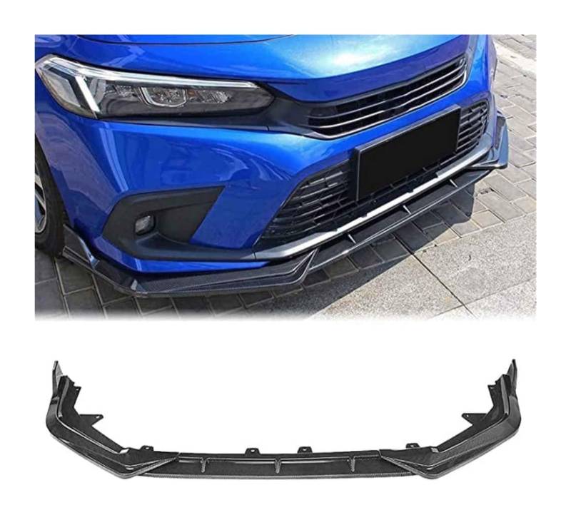 Frontstoßstange Spoiler Für Civic 11th 4DR Sedan 2021–2023 Frontstoßstangenlippe Kinnspoiler Karbonfaser-Look Frontdiffusor Diffusor Normal-D Schwarz Rot(ACarbonFiber) von LADPZJNW