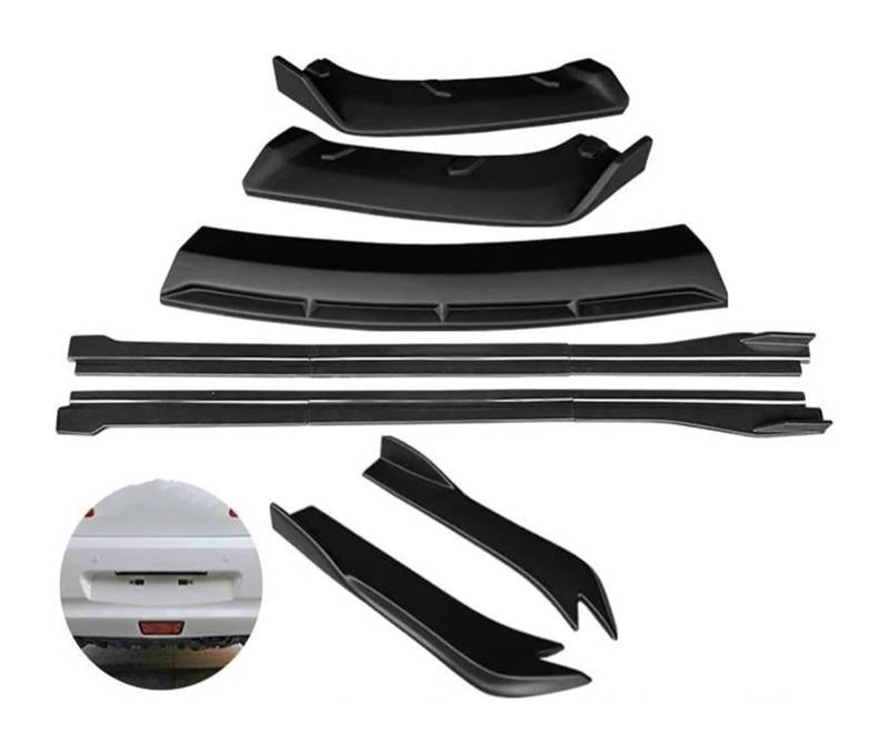 Frontstoßstange Spoiler Für G25 G35 G37 Limousine 2007–2013 Auto-Frontstoßstange Splitter Diffusor Lippenschutz Spoiler Seitenschweller Hinterer Wickelwinkel(Four Door Matte Black A) von LADPZJNW