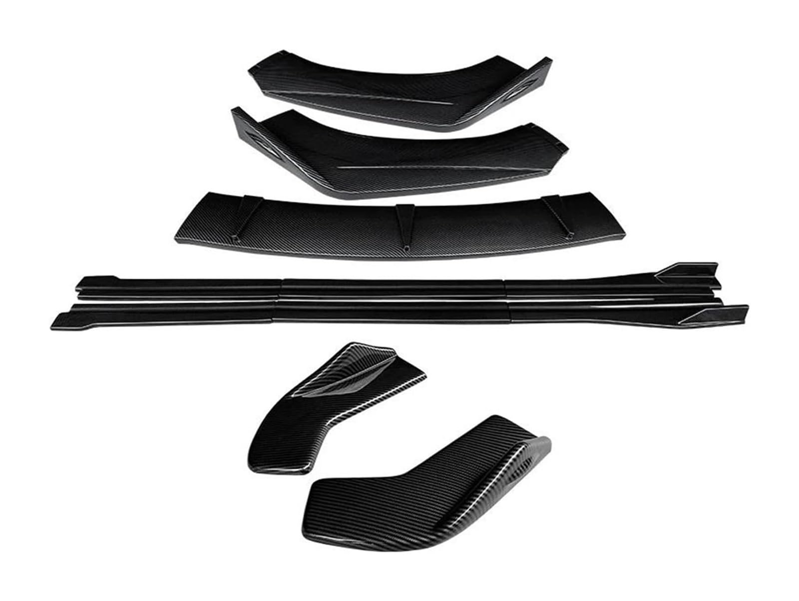 Frontstoßstange Spoiler Für Hyundai Für Veloster 2013–2017 Auto-Seitenschweller Erweiterungen Hinterer Wickelwinkel Frontstoßstangen-Splitter Lippenspoiler Seitenschweller(Carbon Fiber Look) von LADPZJNW